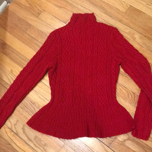 Ralph Lauren Sweaters - Cute bright red cable knit sweater!